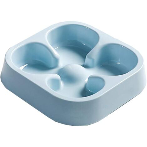 Bol anti-étouffement pour animaux de compagnie PP résine chien pot chat bol Teddy méthode seau bol chat et chien universel bol de nourriture lente bleu