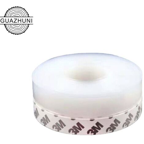 Bande d'Etanchéité en Silicone, 10m Transparent Bande d'étanchéité Auto-adhésive Porte Bas Joint Strip Porte Coupe-Bise joint de fond de porte Imperméable Coupe-vent Anti-poussière (1/5)