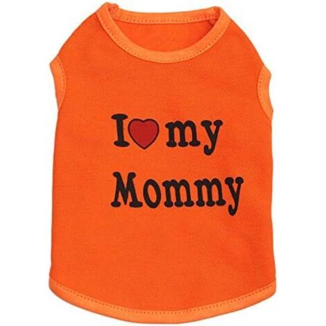 T-shirt en coton pour chien et chat (M, orange maman) (1/3)