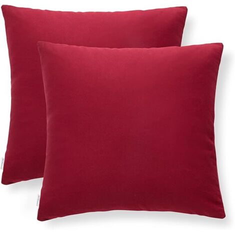 Housse de Coussin 45x45 Lot de 2 Housses de Taie d'Oreiller Décoratives Effet Anti-Acarien Hypoallergénique Lavable Double Face Mobilier Contemporain Core Free (1/4)