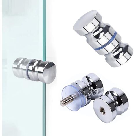 2 paires de poignées de porte de douche en acier inoxydable, poignées de porte de douche coulissantes, poignées de porte de douche en verre pour salle de bain, cuisine, bureau, hôtel (30  60 mm)
