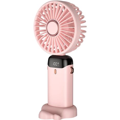 Ventilateur portatif, mini ventilateur portable rechargeable par USB, petit ventilateur de poche 5 vitesses avec base, batterie 4000 mAh Ventilateur de bureau pliable pour bureau, extérieur