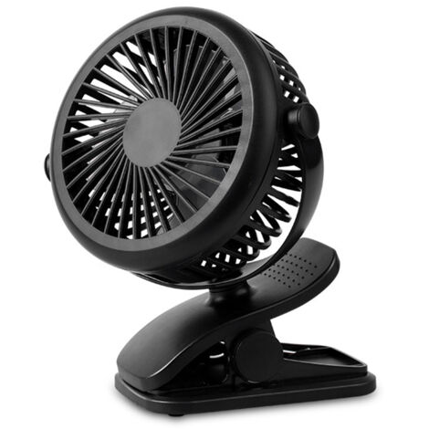 Ventilateur de clip de charge Clip portable Mini ventilateur de bureau personnel Mini ventilateur (noir) (1/5)