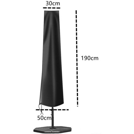 Housse de parasol verticale, housse de parasol, housse de parasol de jardin imperméable et résistante aux UV 210D avec fermeture à glissière