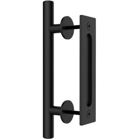 Poignée de porte d'intérieur Quincaillerie de traction de porte de grange coulissante de 30 cm avec poignées de doigt affleurantes, poignées et kits de traction de porte de grange affleurante pour arm (1/5)