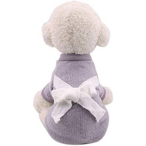 Pull en Tricot Rose avec Noeud Chiot Chat Chaud Tricot Noeud Pull Vintage Vêtements (M, Gris) (1/4)