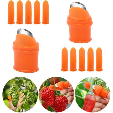 Couteau À Pouce,Couteau À Doigt Silicone,Couteau Cueillette Fruits,Séparateur Coupe Pouce,Couteau De Jardinage,Outils De Jardinage pour Le Jardin,La Récolte De Légumes,La Cuisine,2PC (1/5)