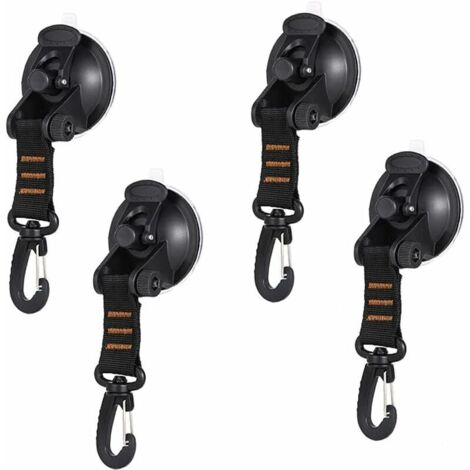 4pcs Ancre à Ventouse, Ventouses D'ancrage, Ancre à Ventouse Robuste avec Fixation du Crochet d'Arrimage, Crochet de Fixation de Ventouse Auvent à Ventouse pour Voiture Bateau Camping Tente Bagage