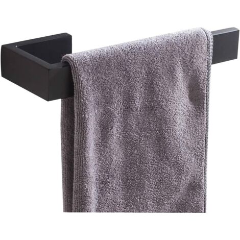 Porte-serviettes En Acier Inoxydable Chrome Fini Rack Porte-Papier Toilette Mural Anneau De Serviette Noir (1/3)