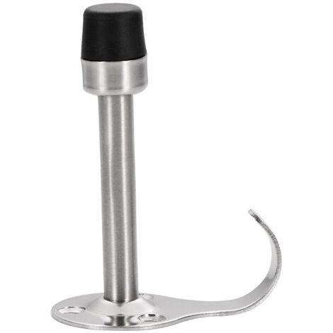 Stop Porte Acier Inoxydable, 95 mm Cale Porte, avec Crochet et Tampon en Caoutchouc pour Double Fonction, ÉLéGant et Silencieux Lors de L'ouverture et de la Fermeture
