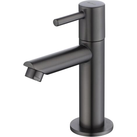 et Eau Froide Gris et Salle de Bain Noir pour Lave-Mains etterie Corp en Laiton pour Lavabo Design Moderne