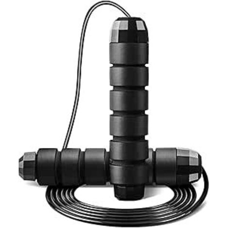 Corde à sauter adulte corde à sauter roulante réglable adaptée aux sports de boxe entraînement aérobie équipement de fitness noir 3 mètres (1/3)