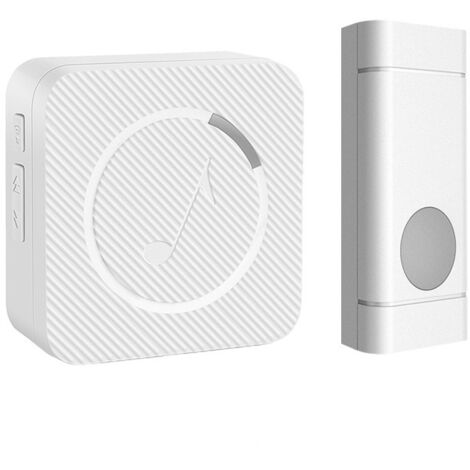 Sonnette sans fil, 300 m de sonnette IP55 étanche avec sonnerie électronique avec flash LED, 58 mélodies, 5 niveaux de volume, mini kit de sonnette pour urgence, maison, bureau, hôtel, etc. [Classe én