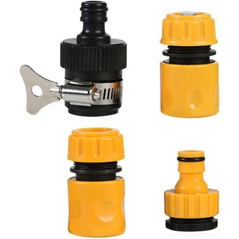 Kit de coupleur de tuyau rapide 4 pièces Coupleur de tuyau rapide en plastique Coupleur de tuyau d'arrosage rapide