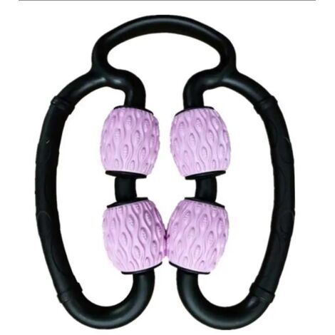Masseur musculaire en mousse 1 pièce, 4 roues à points flottants 3D anti-cellulite, masseur des tissus musculaires profonds des jambes pour les jambes, le cou, les bras Rose