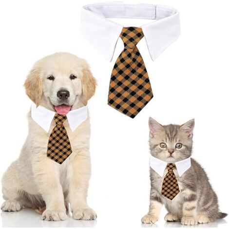 Chat Chien Cravate Réglable Pet Cat Cravate Pour Petit Chien Chiot Accessoires L Maille Jaune