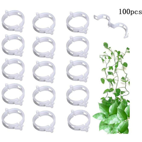 100 Pcs Clip Tomates, Usine Clip, Graft Croissance Clip, Support pour Plantes de Jardin Clips pour Les légumes Tomate Vigne tiges de Croissance Droit et Plus Sain, Clips Réutilisables 3CM0.9CM