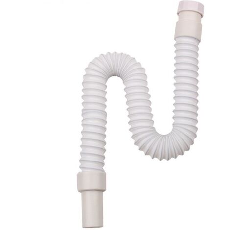 Tuyau d'évacuation flexible et extensible en forme de S - Angle de 3,8 cm - En plastique universel - Pour évier de cuisine, salle de bain, évier, lavabo, lavabo (1/3)