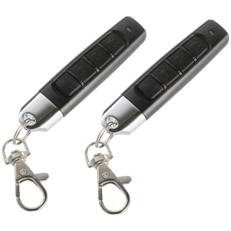2 Packs 433MHz Alarme De Voiture Porte De Garage Télécommande Duplicateur Clone Code Scanner Transmetteur Alarme De Sécurité Portes Électroniques 4 Clés Télécommande Clé Duplicateur,Noir