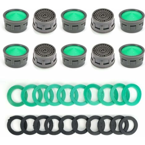 BDD Aérateur de et 10 pièces, aérateur de et, aérateur à économie d'eau avec 20 joints, diamètre extérieur 21 mm, aérateur de et pour salle de bain et cuisine