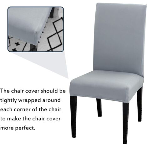 Ensemble de 4 housses de chaise élastiques, housse de chaise de salle à manger universelle amovible, lavable, moderne et durable pour la décoration de l'hôtel à la maison (1/5)