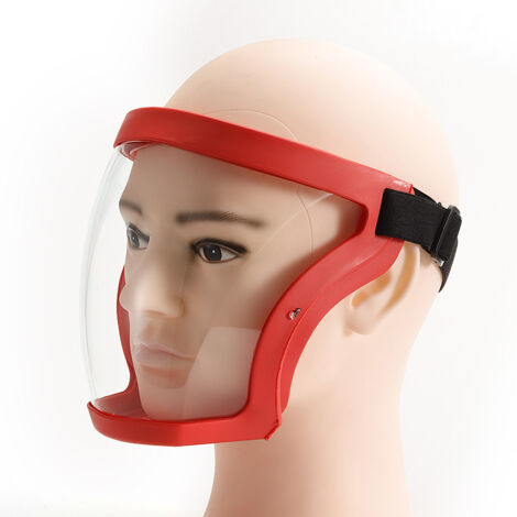 Masque anti-épidémique transparent anti-gouttelettes anti-buée housse de protection fournitures masque de protection intégral rouge (1/4)