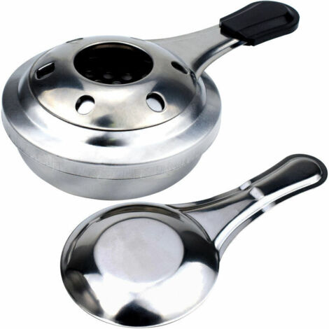 Réchaud à alcool pratique à la maison ou à l'extérieur mini cuisineur à alcool en acier inoxydable fromage petits outils de chauffage à fondue en plein air en acier inoxydable couleur d'origine 16cm (1/5)