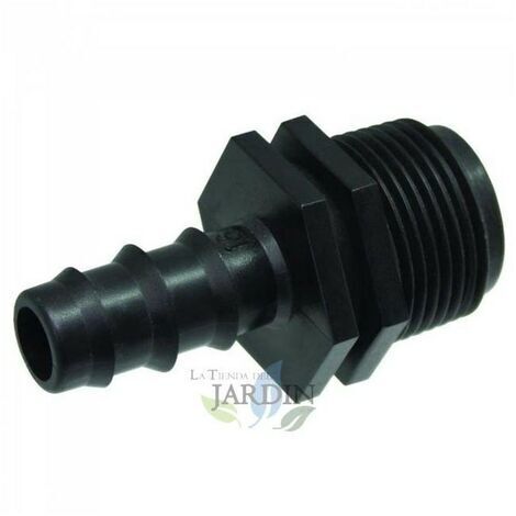 Raccord fileté mâle 16 mm x 3/4", pour les systèmes arrosages et goutte à goutte