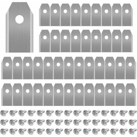 45 lames en titane pour toutes les tondeuses robotisées Husqvarn/Automower/ Yardforce/Gardena (3g-0,75 mm) avec 45 vis, lames de rechange pour les modèles 105,310,315,320,420,430x,r40i