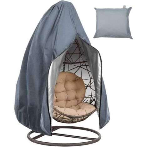 Housse de Chaise Suspendue, Housse de Chaise Suspendue, Housse de Chaise Oeuf, Housse de Meuble Imperméable avec Fermeture à Glissière, 190x115cm(Gris)