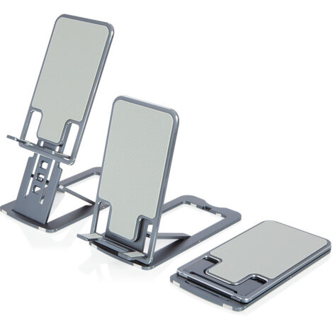 Support de téléphone portable Support de téléphone portable réglable Support de téléphone portable de bureau en alliage d'aluminium Support de téléphone portable pliable ultra-mince (gris) 1 pièce