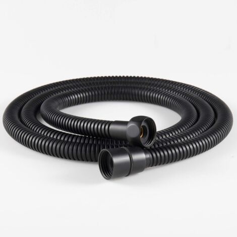 Tuyau de douche flexible de rechange en acier inoxydable 304 avec raccords en laiton. Tuyau de douche RV. 1,5 m/59 po noir