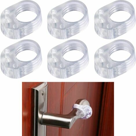 Tampons de poignée de porte - Lot de 6 butées de porte double transparentes Poignée - Tampon de poignée de porte - Butée de poignée de porte - Protection de poignée de porte - Installation facile et r