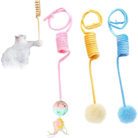 BDD Jouets de boule de chat, ensemble de 3 jouets de boule de chat pour les jouets interactifs de chat, jouets de boule de ressort, jeu de chasse d'activité de boule de jouet de chat boule d'éponge (1/5)