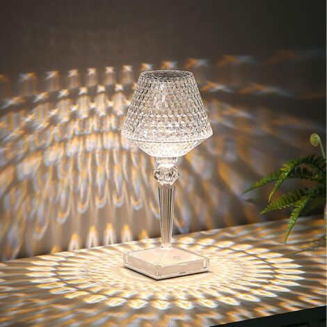 Lampe De Chevet Tactile Cristal Dimmable Lampe De Table Sans Fil Décoration De Nuit USB Rechargeable Lumière D'ambiance Pour Salon Chambre Salle À Manger Bar Hôtel (1/5)