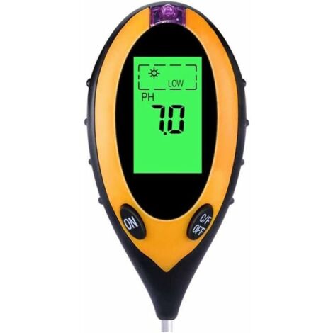 BDD Kit di test del suolo 4 in 1 per misurare la temperatura del suolo pH Luce Tester di umidità Strumento da giardinaggio per cortile Prato Piante domestiche Fiori Frutta Uso interno ed esterno