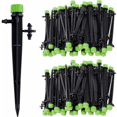 50 pcs Micro arroseur goutte à goutte, 360 degrés 8 trous émetteurs d'irrigation à débit d'eau pour tube 1/4 (4-7 mm), pour système d'irrigation goutte à goutte de jardin, vert