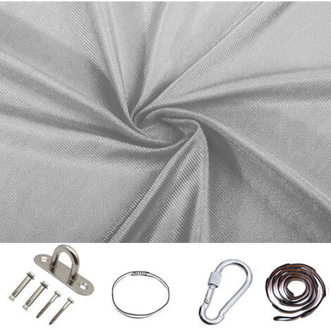 Balançoire de thérapie sensorielle pour enfants, intérieur-extérieur 360 ° Hamac pour enfants balançoire élastique thérapie étreinte chaise suspendue 280150CM (argent)Accessoires inclus