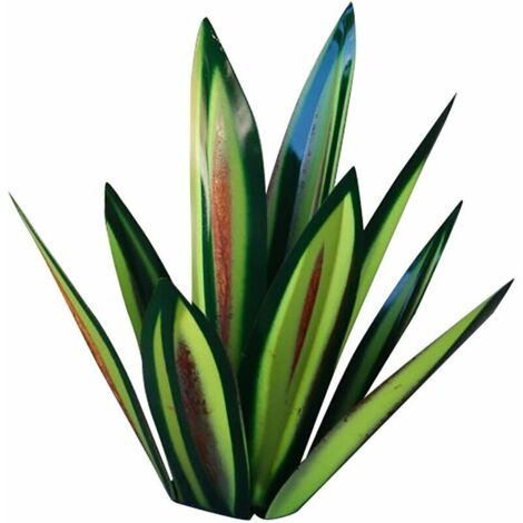 Décoration de jardin, ornement d'agave ornement d'art en fer, sculptures et statues de jardin, 27cm(Vert)GroupM (1/5)