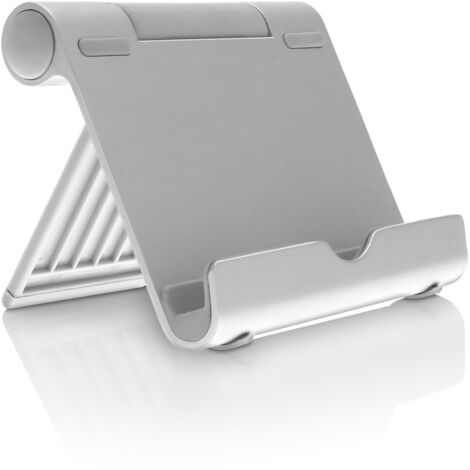 Nouveau support de téléphone paresseux en alliage d'aluminium Mini support de bureau réglable pour tablette de téléphone en direct argent (1/3)