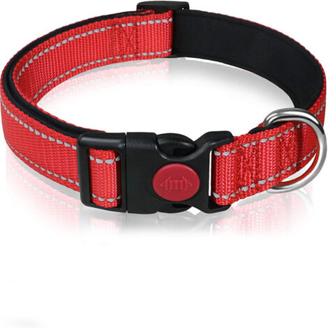 Collier pour chien Collier en nylon réfléchissant réglable classique avec rembourrage en maille respirante douce