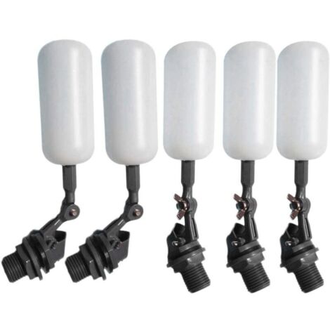 5 Pcs Eau Flotteur Valve Automatique Abreuvoir Bol Remplir Réservoir d'alimentation Eau pour Abreuvoir Aquariums Aquaculture Blanc (1/5)