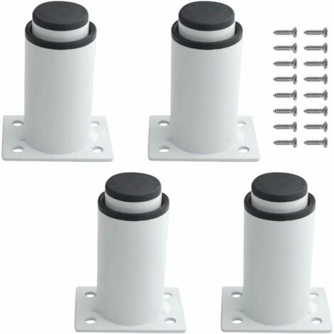 Lot de 4 pieds de meubles réglables en métal robuste pour lit, canapé, table, lit (80 mm-120 mm, blanc) (1/5)
