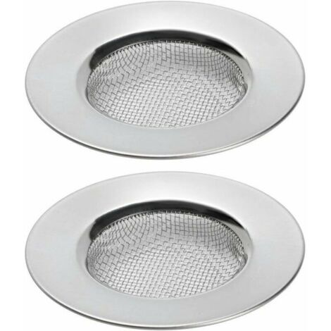Ensemble de 2 crépines d'évier pour douche, attrape-cheveux, évier de salle de bain ou de cuisine, crépine de nge en acier inoxydable. 7,8 cm de diamètre