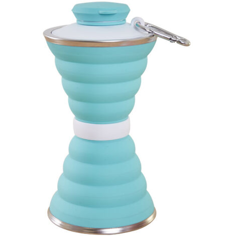 Bouilloire pliable - Bouilloire de voyage portable, réutilisable et étanche en silicone pour le sport, l'extérieur, la salle de sport, les voyages Bleu (1/2)