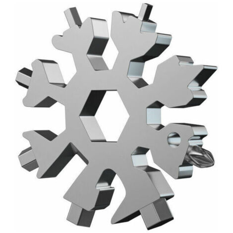 Flocon de neige outil multifonctionnel 18 en 1 croix tournevis plat Kit fonction ouvre - bouteille / clé clé clé en acier inoxydable (argent)