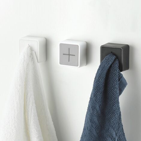Porte Torchon, Crochets de serviette auto-adhésifs en silicone de qualité supérieure Porte-serviettes de montage mural carré anti-collision pour salle de bain Cuisine Ensemble