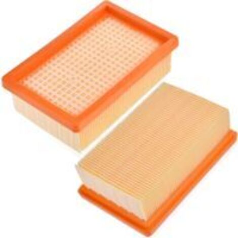 Lot de 2 filtres plissés plats Rebirthcare pour aspirateurs Kärcher 2.863-005.0 – Kärcher WD4, WD5, WD6, MV4, MV5, MV6 – pièce de rechange pour aspirateur Kärcher