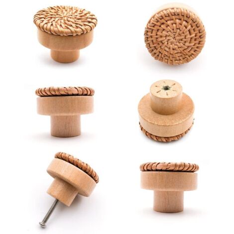 Poignées de meubles en bois - Poignées de tiroir en bois - Boutons de meubles - Conviennent pour les armoires de cuisine, les portes, les tiroirs et le salon - 40 x 30 mm (1/5)