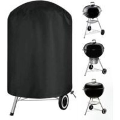 Housse de barbecue à charbon de bois, housse de fumoir extérieure imperméable et robuste, housse de gril ronde, convient à la plupart des grils à charbon de bois - 27,5 x 27,5 pouces (1/4)